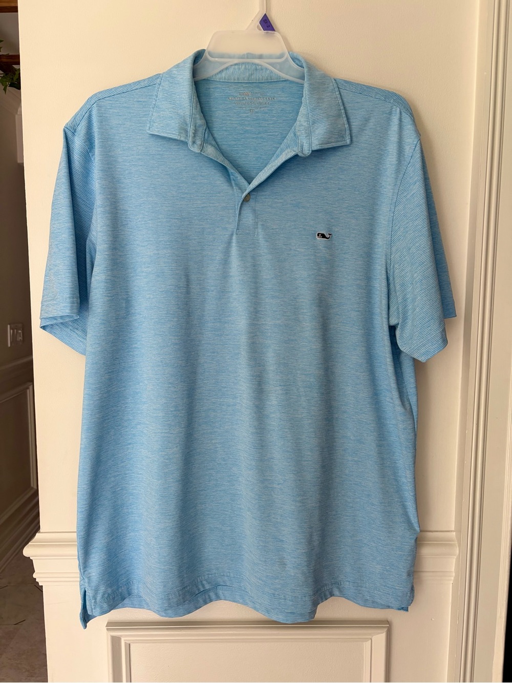 Vineyard Vines On-The-Go Sankaty Polo Shirt Blue Heather Performance Golf XL